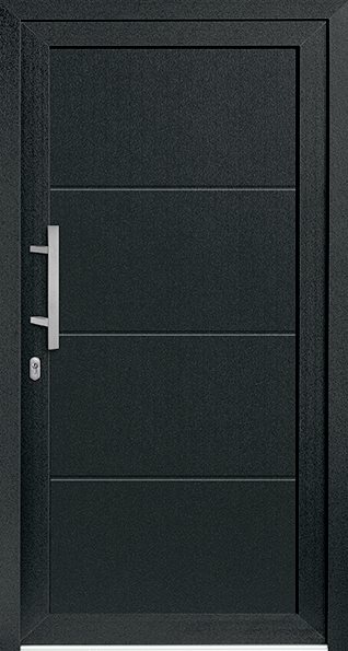 Anthrazitfarbene Kunststoff-Haustür von Ideal Fensterbau Weinstock