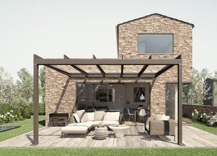 weinor Terrazza Pure Glasterrassendach über einer Terrasse